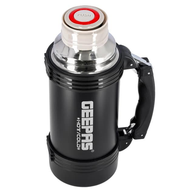 Geepas GSVF4114 Vacuum Flask, 0.4L - Stainless Steel Vacuum Bottle Keep Hot & Cold Antibacterial topper & Cup - Perfect for Outdoor Sports, Fitness, Camping, Hiking, Office, School - 2 Years Warranty - 123358