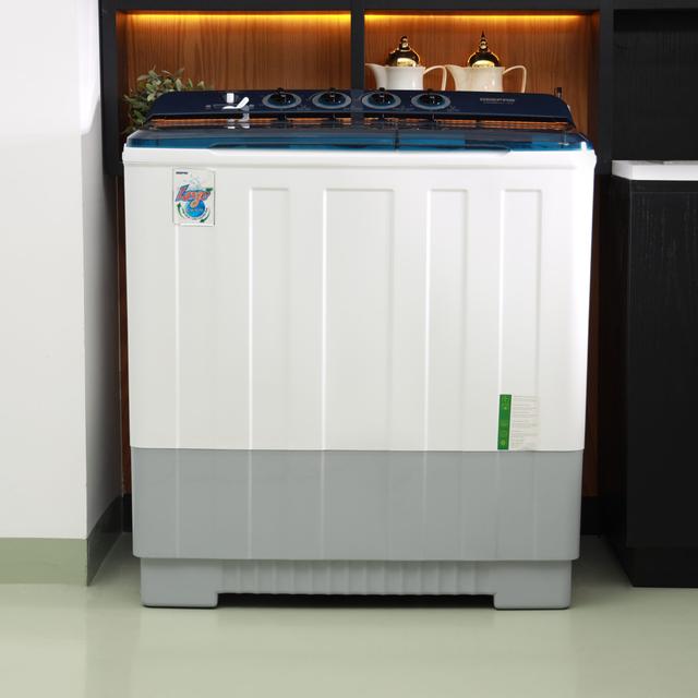 Geepas GSWM6491 Semi-Automatic Washing Machine, 18KG - Portable Twin Tub Design - Transparent Tub Covers - Magic Filter - High Graded & ABS Body - Big Pulsator - Lightweight, 980W - 2 Years Warranty - SW1hZ2U6MTQ0ODYz