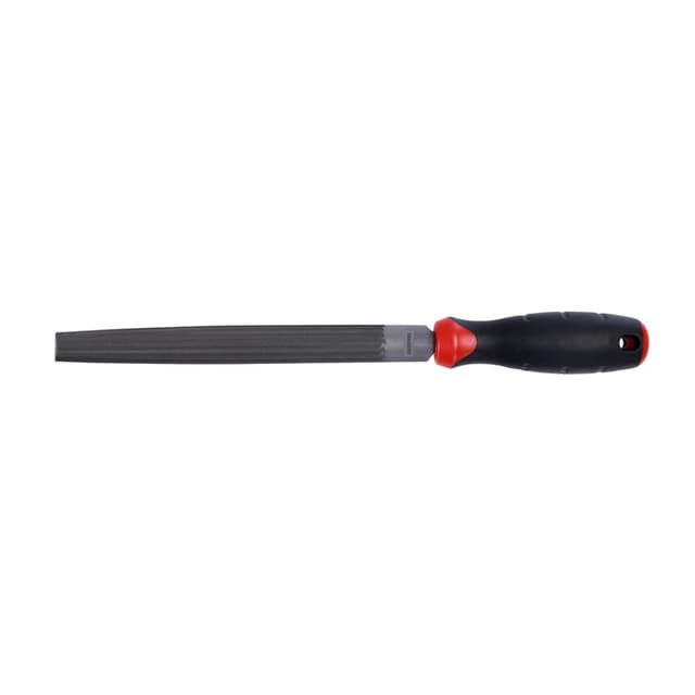 Geepas GT59060 8" Inch Half Round File - Cut Mill File with High-Quality Steel, Ergonomic Grip, Rubber Handle, Finder Hand File for Deburring and Removing Material - Ideal for Wood, Metal, Plastic