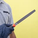 Geepas GT59060 8" Inch Half Round File - Cut Mill File with High-Quality Steel, Ergonomic Grip, Rubber Handle, Finder Hand File for Deburring and Removing Material - Ideal for Wood, Metal, Plastic