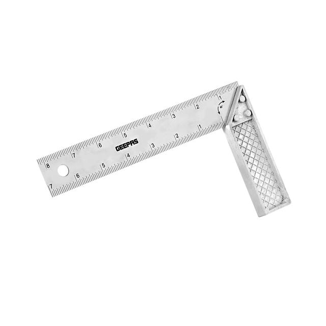 مسطرة زاوية جيباس 8 انش بزاوية 90 درجة من الفولاذ المقاوم للصدأ Geepas Try Square with Metal Handle 8" - 90 Angle Corner Ruler    - SW1hZ2U6MTQ1MjI4