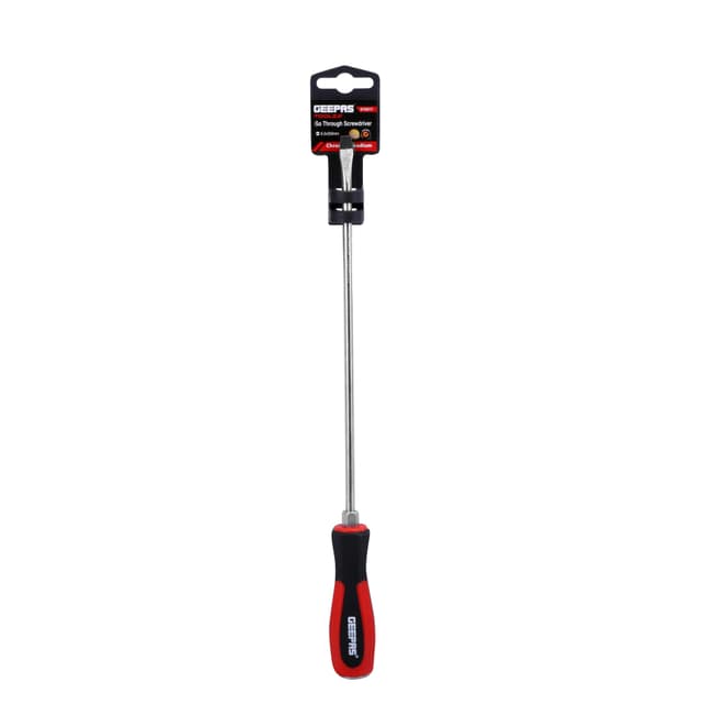Geepas Gt59217 Precision Screwdriver - Soft Grip Rubber Insulated Ergonomic Handle Cr-V Build Magnetic Tip Bicolored Red/Black (6.5x250mm)