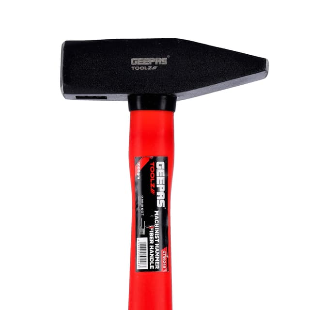 Geepas Fiber Handle Machinist hammer, Durable Sledge hammer GT59249 - Lightweight Rubber Padded Handle with Fiberglass Core, Weighs 1000GM - 127243