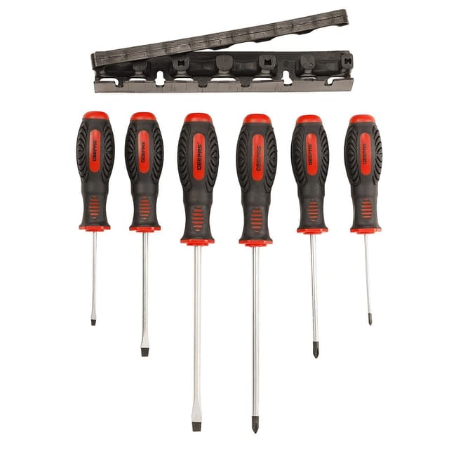 مجموعة مفكات براغي عدد 6 لون أسود وأحمر جيباس Geepas Professional 6 Pc Screwdriver Set - 124059