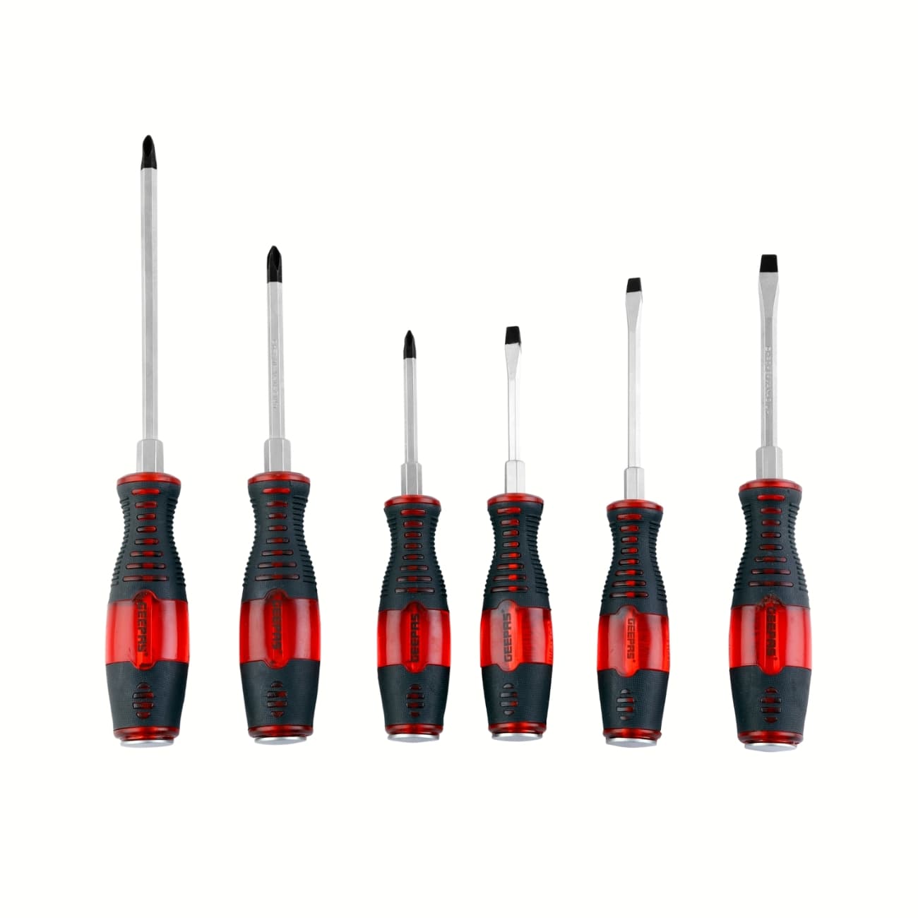 مجموعة مفكات براغي عدد 6 لون أسود وأحمر جيباس Professional 6 Pc Screwdriver Set with Storage Case Kit