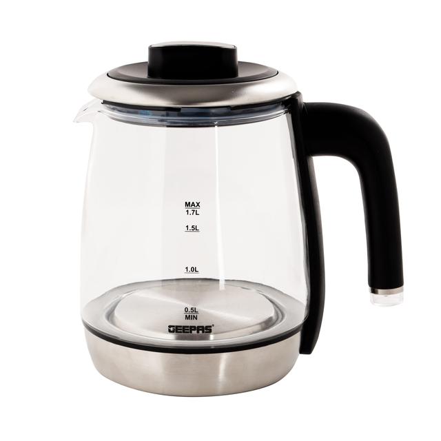 Geepas GTM38046 2 In 1 Digital Tea Maker 1.7L & 1.2L - Temperature Setting with Anti-Dry & Overheat Protection - On/Off Switch with Light Indication - Stainless Steel Filter - Ideal for Tea, Coffee, Milk & More - SW1hZ2U6MTU0Mjk3