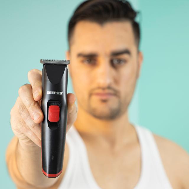 Geepas Rechargeable Trimmer with Cordless Operation - GTR8126N - 40 mins Continuous Working - High Cutting Performance - Long Lasting Battery with 6-8 Hours of Charging - SW1hZ2U6MTUzMjAx