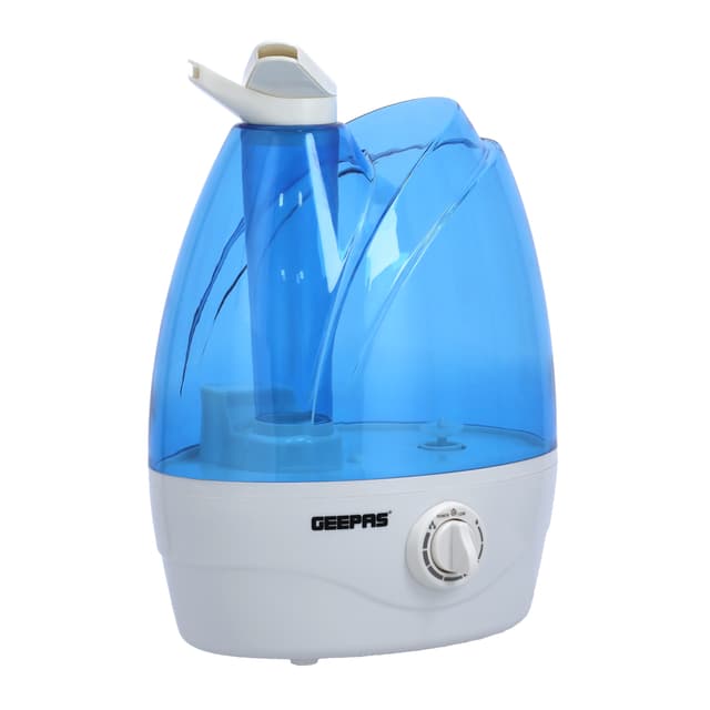 Geepas Guh2484 Ultra Sonic Humidifier - Portable Double Nozzle 9 Hours Of Continuous Mist 2.6l Capacity | Ideal For Bedroom Baby Home Children Room Office & More 2 Years Warranty - 124293