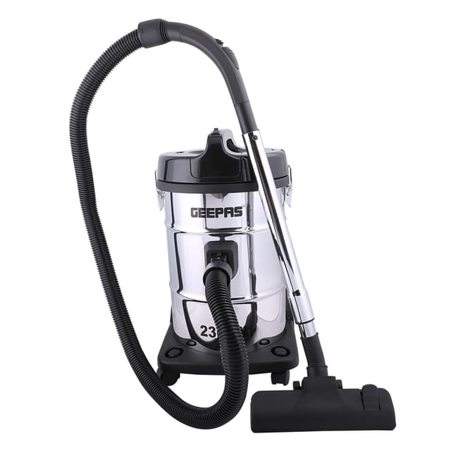 مكنسة كهربائية جيباس  2300 واط 23 لتر بخزان من الفولاذ المقاوم للصدأ Geepas 2300W 2-in-1 Blow and Dry Vacuum Cleaner 23L Powerful Copper Motor