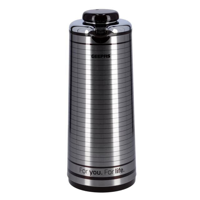 Geepas Gvf5258 1l Vacuum Flask - Heat Insulated Thermos For Keeping Hot/Cold Long Hour Heat/Cold Retention Multi-Walled Hot Water Tea Beverage | Ideal Social Occasion Commercial & Outings