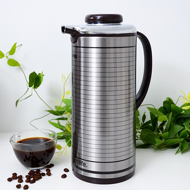 Geepas Gvf5261 1.9l Vacuum Flask - Coffee Heat Insulated Thermos For Keeping Hot/Cold Long Hour Heat/Cold Retention Multi-Walled Hot Water Tea Beverage | Ideal Social Occasion Commercial & Outings 2 Years Warranty
