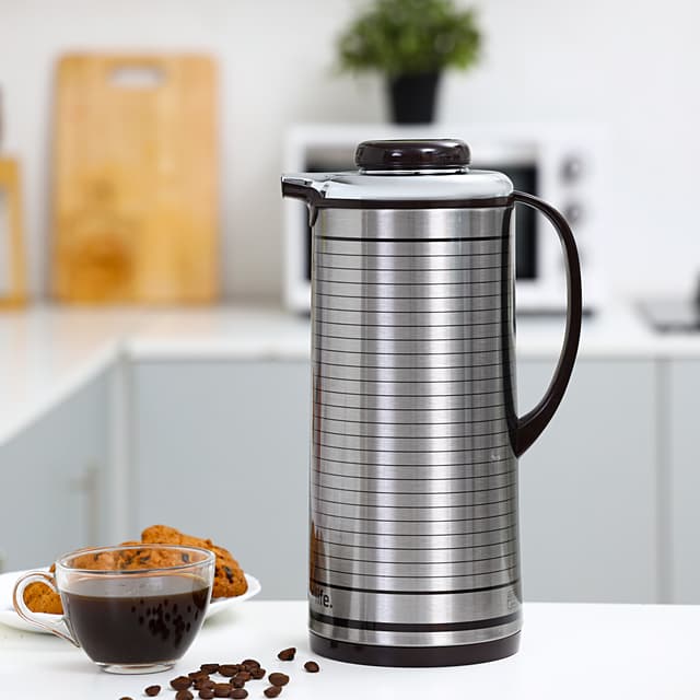 Geepas Gvf5261 1.9l Vacuum Flask - Coffee Heat Insulated Thermos For Keeping Hot/Cold Long Hour Heat/Cold Retention Multi-Walled Hot Water Tea Beverage | Ideal Social Occasion Commercial & Outings 2 Years Warranty
