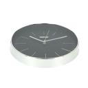 ساعة حائط دائرية جيباس بدون صوت أسود وفضي Geepas Wall Clock Silent Non Ticking