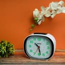 Geepas Gwc26018 Bell Alarm Clock - Small Battery Operated Analog Silent Non-Ticking Ascending Beep Sounds Snooze Light Functions | Ideal For Study Room Bed & More