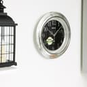 ساعة حائط جيباس بدون صوت أسود وفضي  Geepas Wall Clock Silent Non Ticking