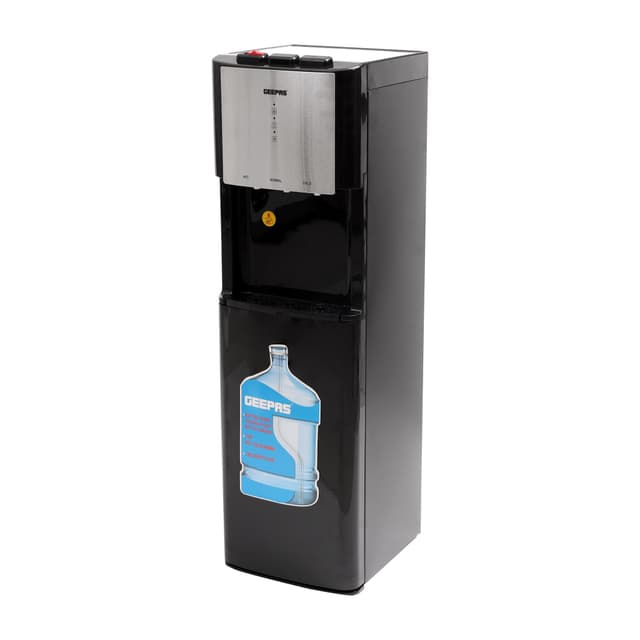 Geepas Bottom Load Water Dispenser - Normal, Hot & Cold Water Dispenser Stainless Steel Tank, 5L Hot Water & 2L Cold Water - 3 In 1 Water Dispenser - 15L & 20L Reusable Bottle - 2 Years Warranty