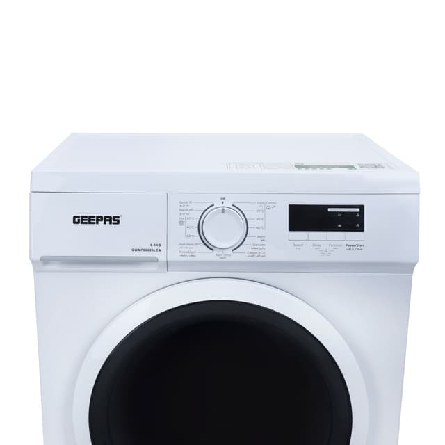 غسالة أوتوماتيكية بسعة 6 كيلوغرام بسرعة 1000 دورة بالدقيقة   6kg Geepas 1000RPM Fully Automatic Washing Machine - 127076