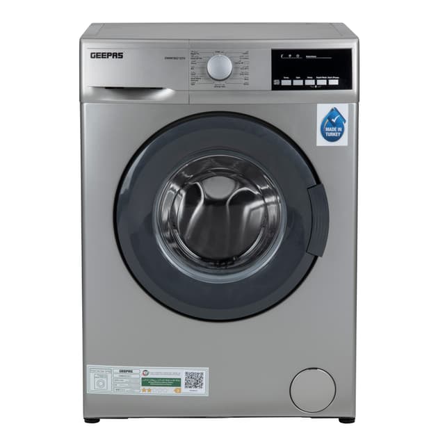 Geepas 8kg 1000RPM Fully Automatic Front Load Washing Machine GWMF8021STV - 257818