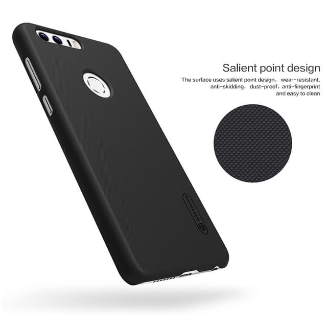 Nillkin Cover Compatible with Huawei Honor 8 Case Super Frosted Shield Hard Phone Cover [ Slim Fit ] [ Designed Case for Huawei Honor 8 ] - Black - Black