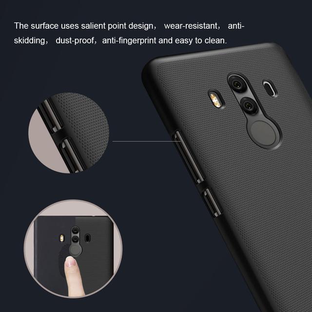كفر موبايل Nillkin Cover Compatible with Huawei Mate 10 Pro Case Super Frosted Shield Hard Phone Cover [ Slim Fit ] - Black - SW1hZ2U6MTIyNTI0