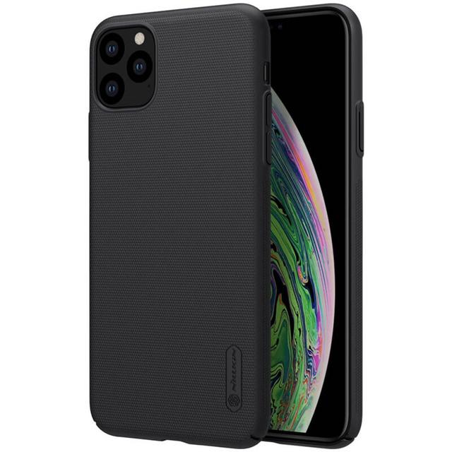 Nillkin iPhone 11 Pro Mobile Cover Super Frosted Hard Phone Case with Stand - Black - Black - SW1hZ2U6MTIyMTYw