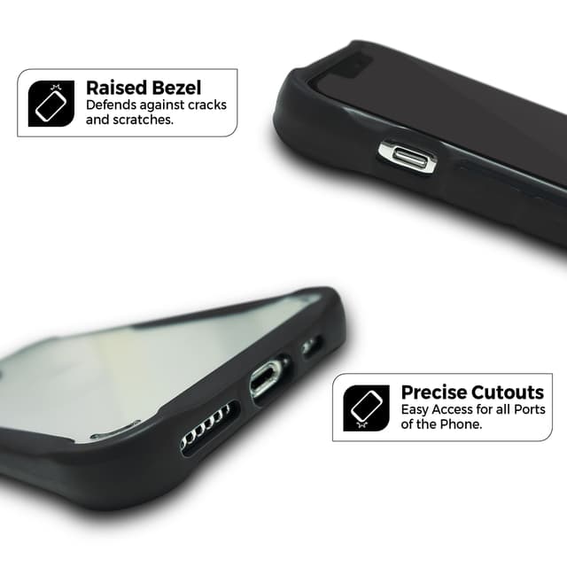 O Ozone Bumper Case For iPhone 11 Pro Max Transparent Cover, Xtreme Series [ Support Wireless Charging ] Slim TPU Case [ Raised Bezel Protection ][ Designed for iPhone 11 Pro Max Case ] - Black - Black