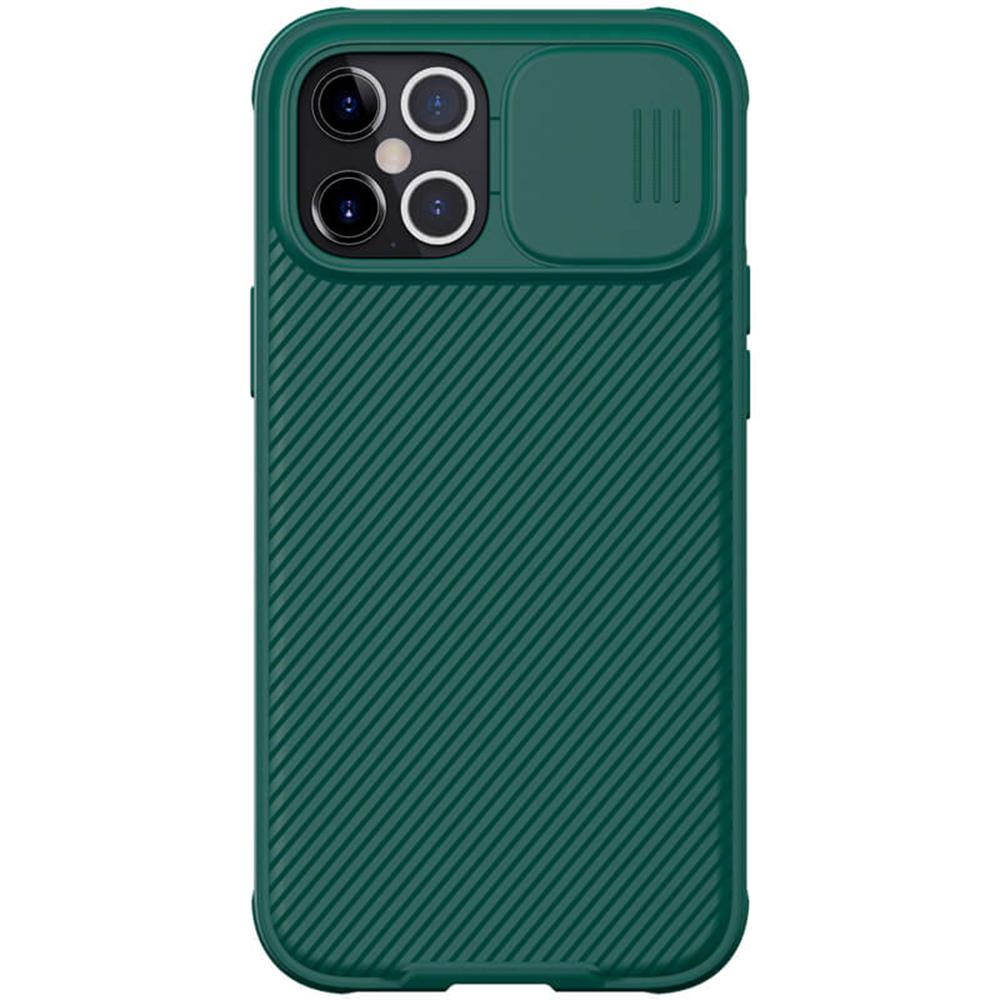 Nillkin Case Compatible with Apple iPhone 12 Pro Max Cover, Hard CamShield with Camera Slide, Drop Protection Cover [Built-in Lens Protector][ Designed Case for iPhone 12 Pro Max ] - Green - Green