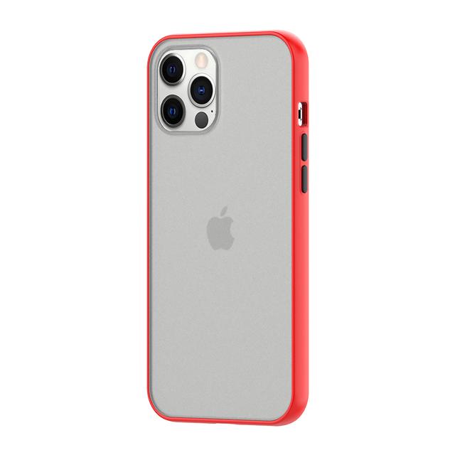 O Ozone iPhone 12 Pro Max Case, Bumper Edge Slim Ultra-Thin Lightweight Frosted Translucent Matte Protective Bumper Cover [ Designed Case for iPhone 12 Pro Max ] - Red - Red - SW1hZ2U6MTIzNDY3