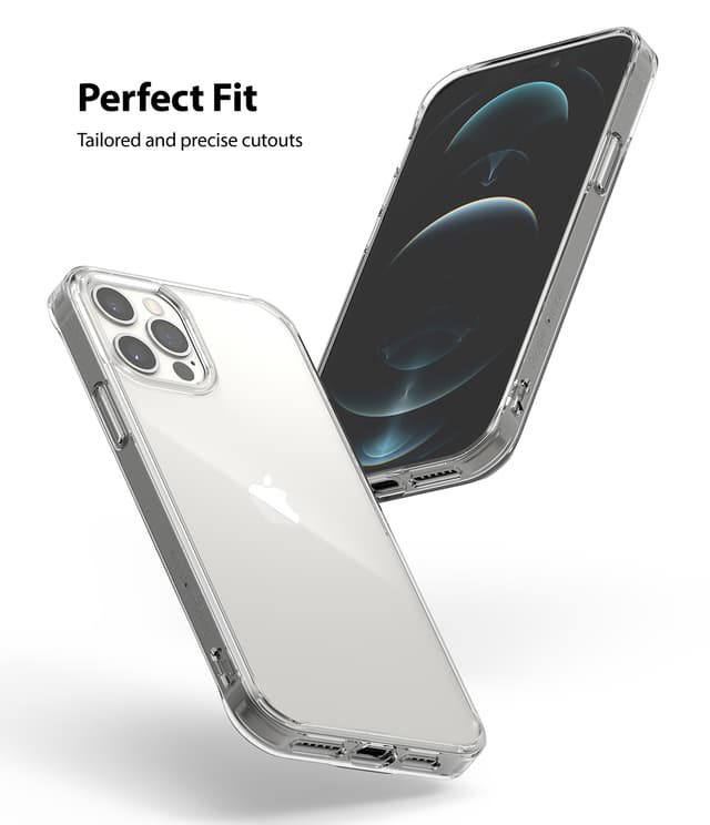 Ringke Fusion Compatible with Apple iPhone 12 Pro Max Case Shock Absorption Matte Finish Tough Impact Alleviation Technology Raised Bezel Cover [ Designed Case For iPhone 12 Pro Max ] - Clear - Clear