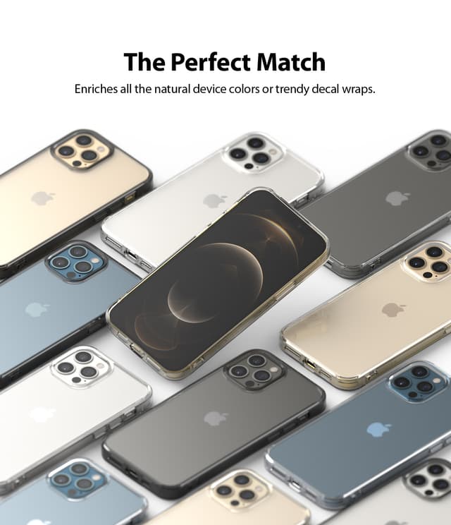 Ringke Fusion Compatible with Apple iPhone 12 Pro Max Case Shock Absorption Matte Finish Tough Impact Alleviation Technology Raised Bezel Cover [ Designed Case For iPhone 12 Pro Max ] - Clear - Clear