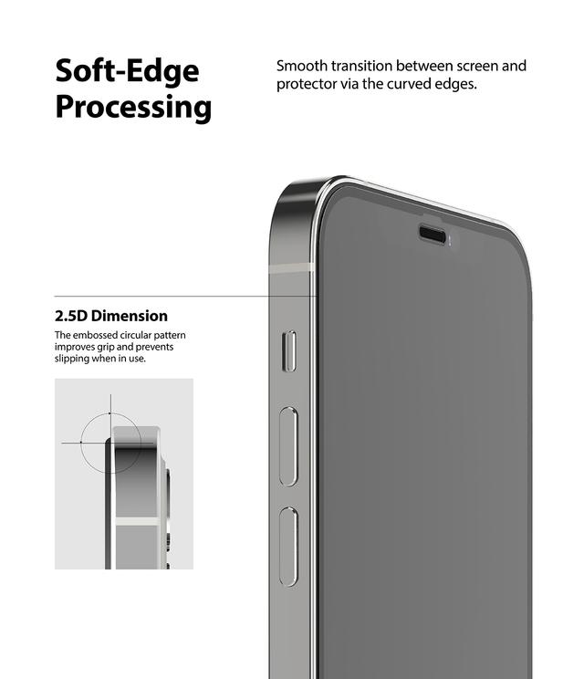 لاصقة حماية الشاشة Ringke Glass Screen Protector Apple iPhone 12 Pro Max (6.7 Inch) - Black - SW1hZ2U6MTI5MzQy