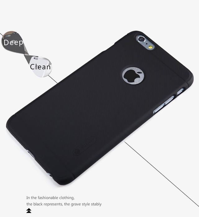 كفر موبايل Nillkin Cover Compatible with iPhone 6s Plus / iPhone 6 Plus Case Super Frosted Shield Hard Phone Cover [ Slim Fit ]- Black - SW1hZ2U6MTIyODU4