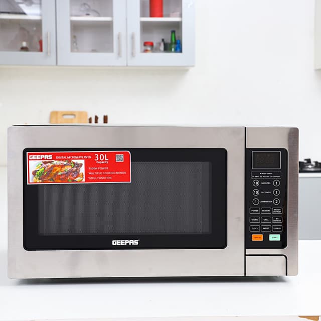 ميكروويف 30 لتر 1500 واط جيباس Geepas 30L 1500W Digital Microwave Oven - 126107