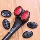 Geepas Portable Hanheld Double Head Massager With 3 Pair Heads - 126608