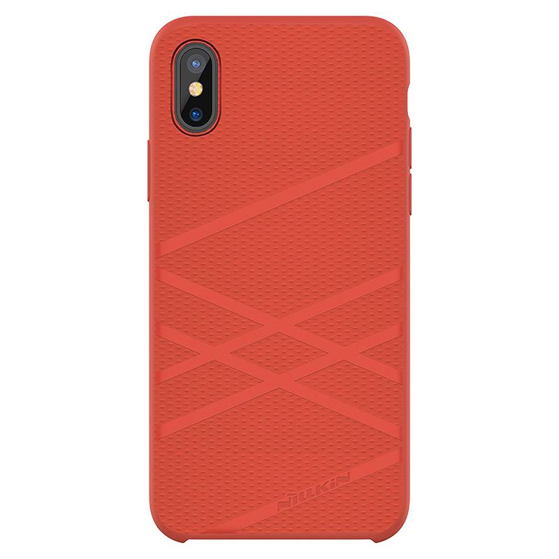 Nillkin iPhone X Flex Series Case Anti-slip Silicone Rubber Case with Soft Microfiber Lining - Red - Red