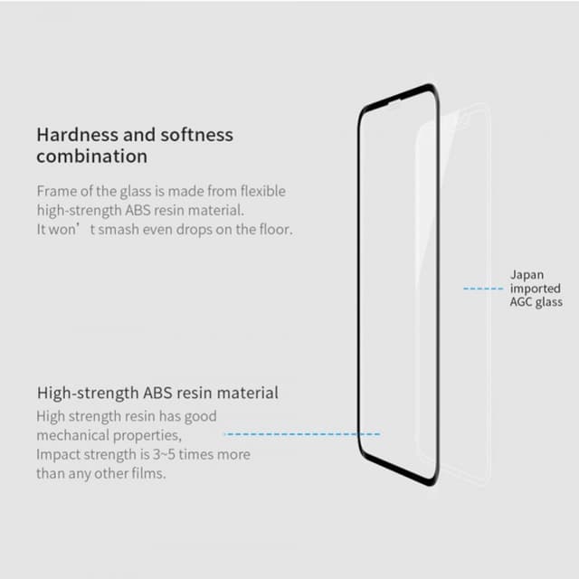 Nillkin iPhone XS Max Tempered Glass Screen Protector Protective Film Screen Protector - Clear - Black