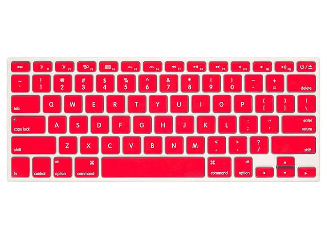O Ozone Macbook Keyboard Skin for MacBook Air 11 Inch Keyboard Cover 2015 2014 2013 2012 2011 Compatible with A1370 A1465 US English Layout Red - Red