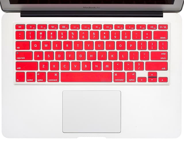 O Ozone Macbook Keyboard Skin for MacBook Air 11 Inch Keyboard Cover 2015 2014 2013 2012 2011 Compatible with A1370 A1465 US English Layout Red - Red