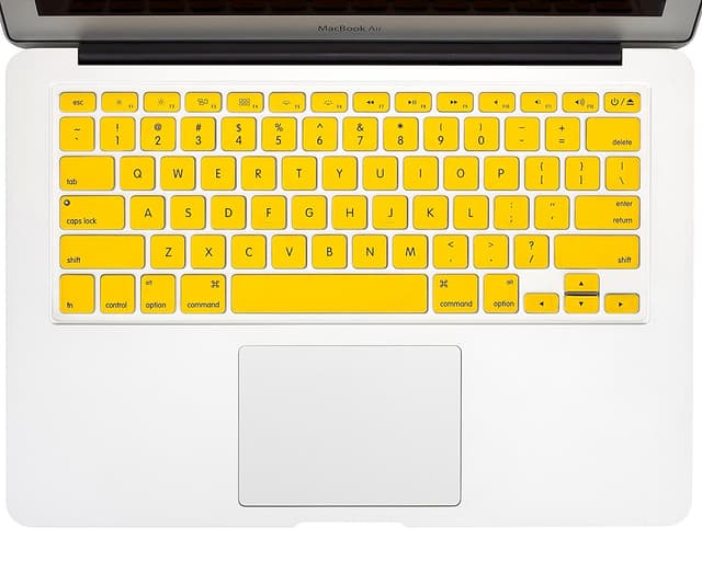 O Ozone Macbook Keyboard Skin for MacBook Air 11 Inch Keyboard Cover 2015 2014 2013 2012 2011 Compatible with A1370 A1465 US English Layout Yellow - Yellow