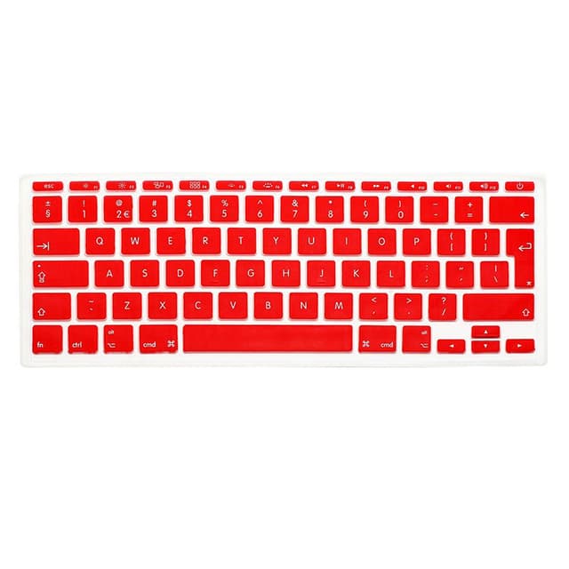 O Ozone Macbook Keyboard Skin for MacBook Air 11 Inch Keyboard Cover 2015 2014 2013 2012 2011 Compatible with A1370 A1465 UK English Layout Red - Red