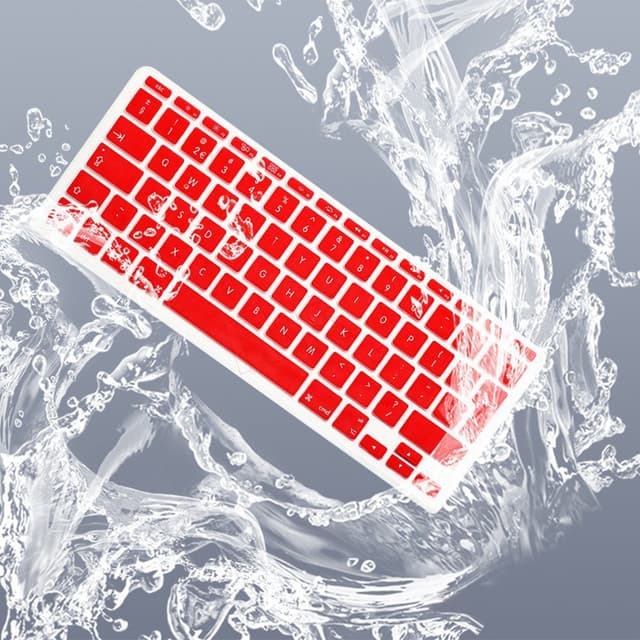 O Ozone Macbook Keyboard Skin for MacBook Air 11 Inch Keyboard Cover 2015 2014 2013 2012 2011 Compatible with A1370 A1465 UK English Layout Red - Red