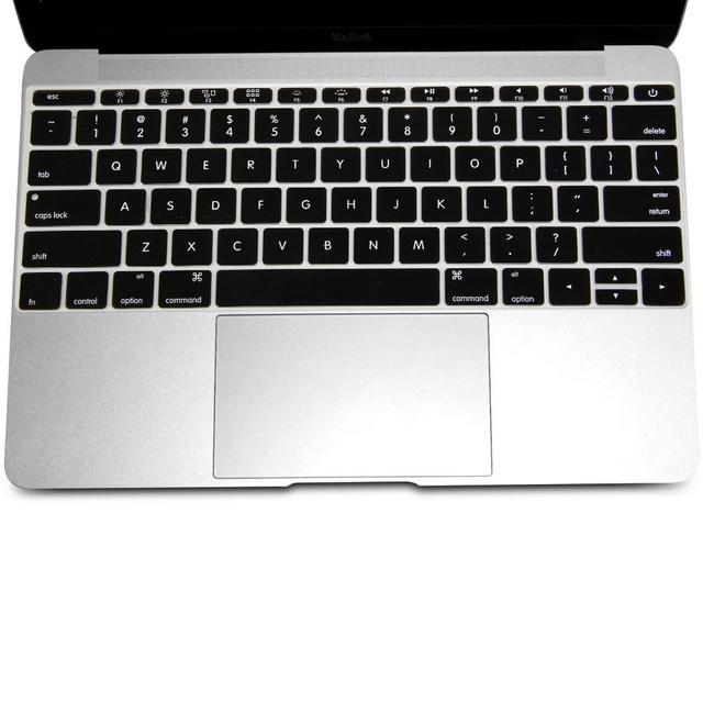 O Ozone Macbook Keyboard Skin for MacBook Pro 12 Inch for MacBook Retina 12 inch Keyboard Cover 2017 2016 2015 Compatible with A1534 A1708 US English Layout Black - Black - SW1hZ2U6MTIzMjM3