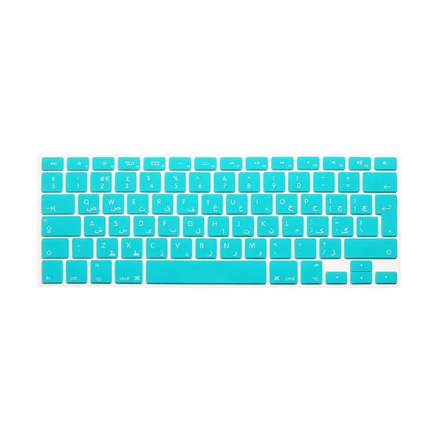 O Ozone Macbook Keyboard Skin for MacBook Air 13 Inch for MacBook Pro 15 inch Keyboard Cover 2017 2015 2014 2013 2011 Compatible with A1369 A1398 A1425 A1466 A1502 UK English Arabic Layout Cyan - Cyan