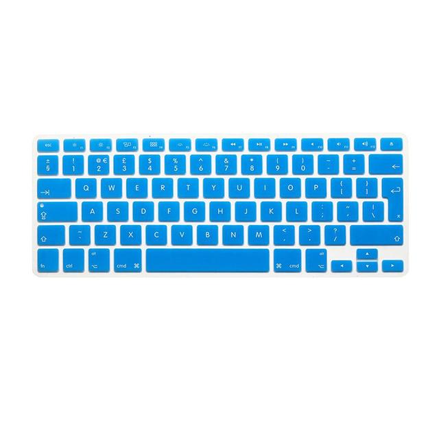 O Ozone Macbook Keyboard Skin for MacBook Air 13 Inch for MacBook Pro 15 inch Keyboard Cover 2017 2015 2014 2013 2011 Compatible with A1369 A1398 A1425 A1466 A1502 UK English Layout Aqua Blue - Aqua Blue - SW1hZ2U6MTI1MjYw