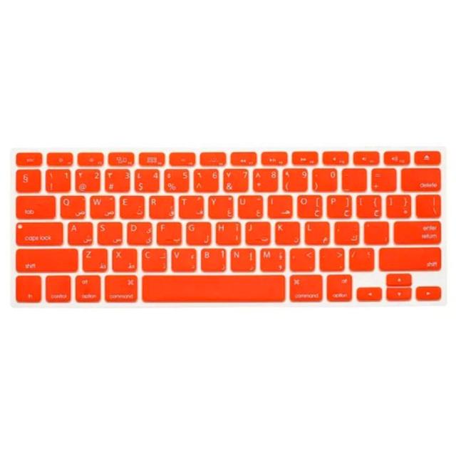 O Ozone Macbook Keyboard Skin for MacBook Air 13 Inch for MacBook Pro 15 inch Keyboard Cover 2017 2015 2014 2013 2011 Compatible with A1369 A1398 A1425 A1466 A1502 US English Arabic Layout Orange - Orange - SW1hZ2U6MTI0NTc0