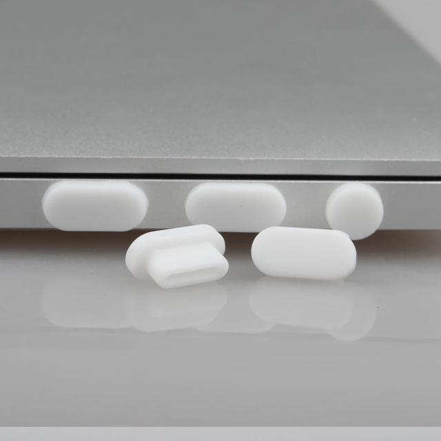 O Ozone 5-Pieces Anti-Dust Plug Kit Compatible for MacBook Pro 13" 15" for Macbook Air 13" [ A2237, A2179, A1932, A2338, A2289, A2159, A1989, A1706, A1708, A1990, A1707, A2141 ] - White - White