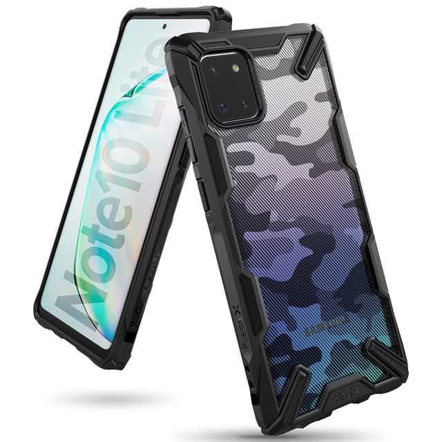 Ringke Case for Galaxy Note 10 Lite Hard Back Cover Fusion-X Ergonomic Transparent Shock Absorption TPU Bumper ( Compatible with Samsung Galaxy Note10 Lite ) - Camo Black - Camo Black