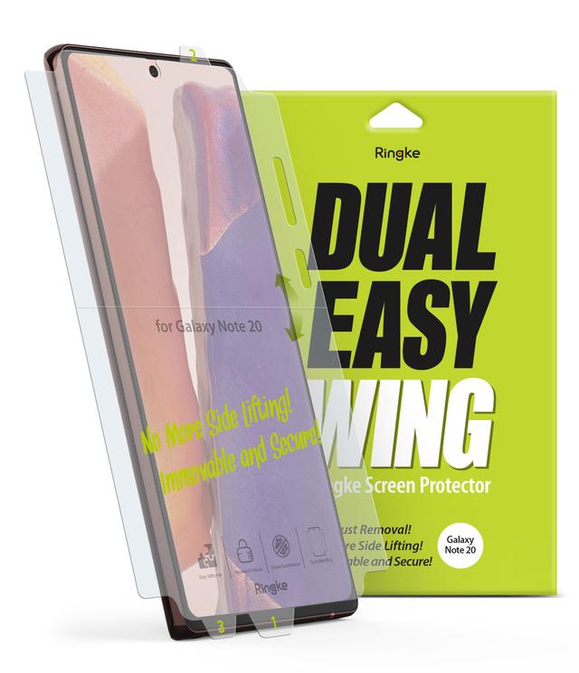 Ringke Dual Easy Wing Samsung Galaxy Note 20 Screen Protector Full Coverage (Pack of 2) Dual Easy Film Case Friendly Protective Film [ Designed for Screen Guard For Samsung Galaxy Note 20 ] - Clear - SW1hZ2U6MTI4OTgz