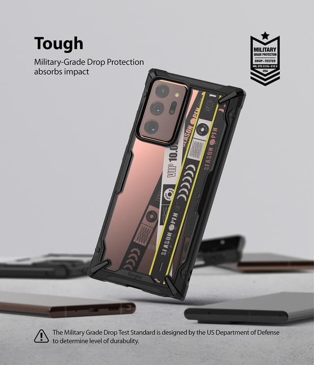 Ringke Cover for Samsung Galaxy Note 20 Ultra Case Hard Fusion-X Ergonomic Transparent Shock Absorption TPU Bumper [ Designed Case for Galaxy Note 20 Ultra ] - Ticket Band - Multicolor