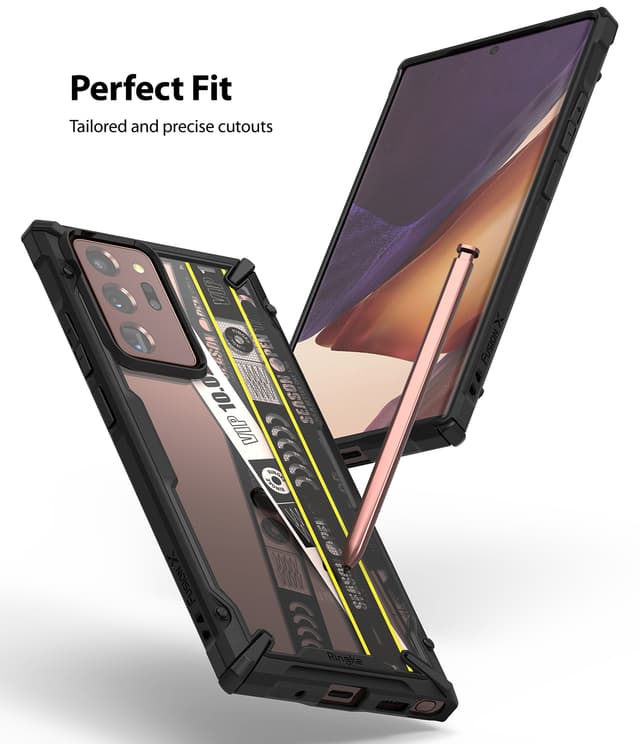 Ringke Cover for Samsung Galaxy Note 20 Ultra Case Hard Fusion-X Ergonomic Transparent Shock Absorption TPU Bumper [ Designed Case for Galaxy Note 20 Ultra ] - Ticket Band - Multicolor